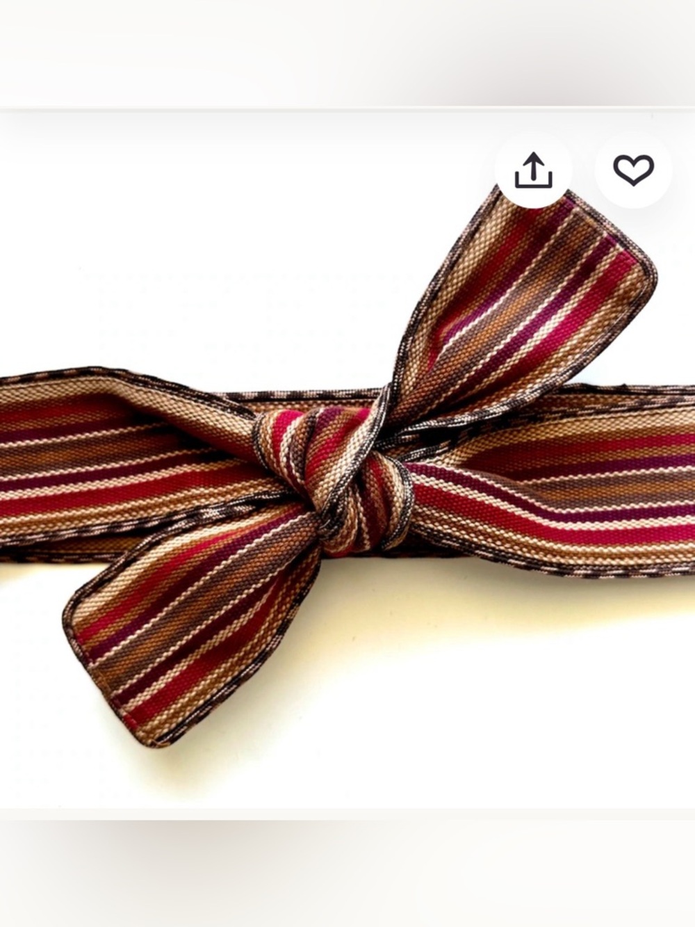 Vintage Calvin Klein Woven Belt: 70s Boho Striped Sash